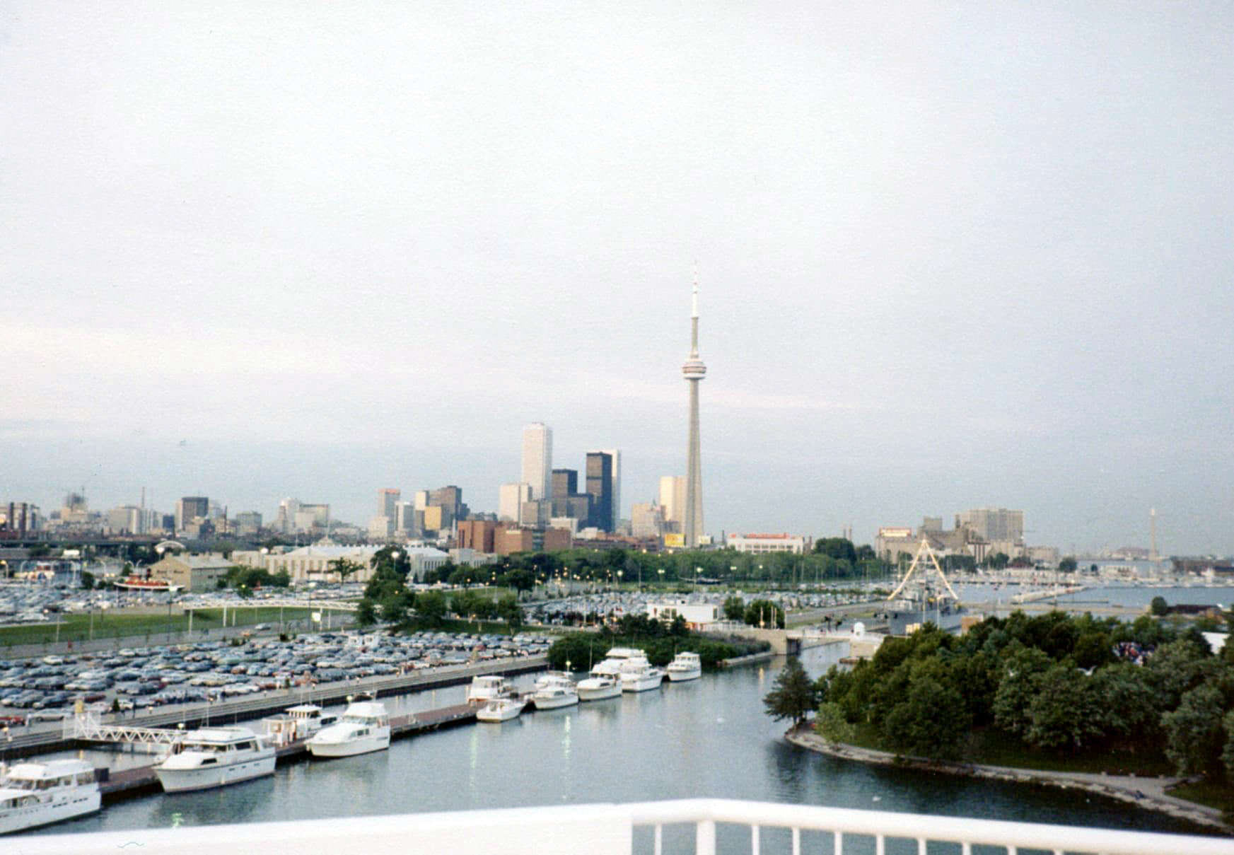 Toronto skyline from Ontario Place, 1982