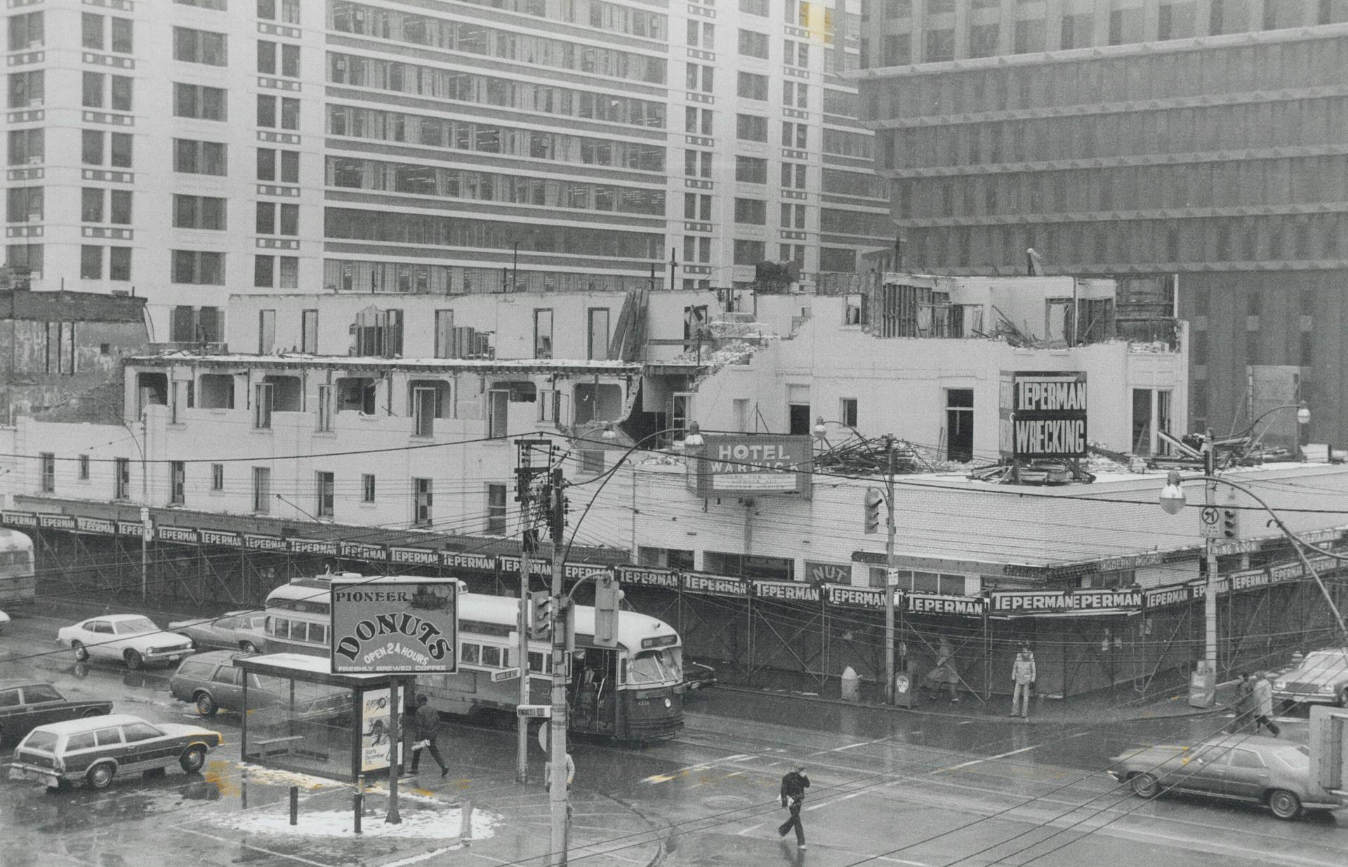 Buildings courtesy of Teperman - Demolition of the Warwick Hotel, 1981