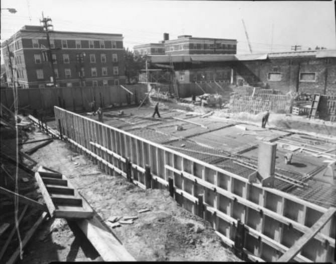 Construction for a Dominion (Now a Shoppers Drug Mart) at 550 Eglinton Avenue West, 1956