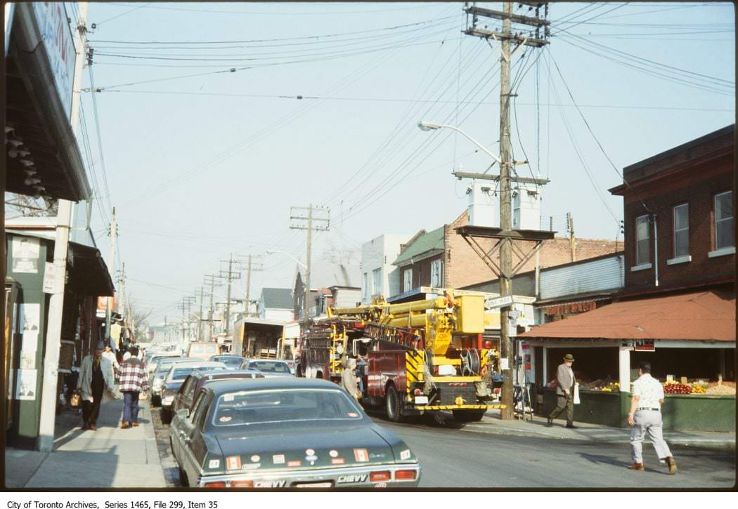 Looking north on Augusta Ave. from Baldwin St., 1978.