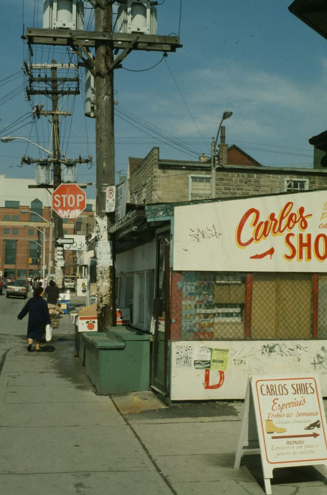 Looking north on Augusta Ave. to College St., 1980s