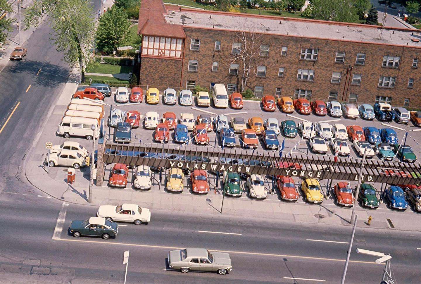 Shot from the tip of Toronto Fire Department Aerial 24 in May of 1975