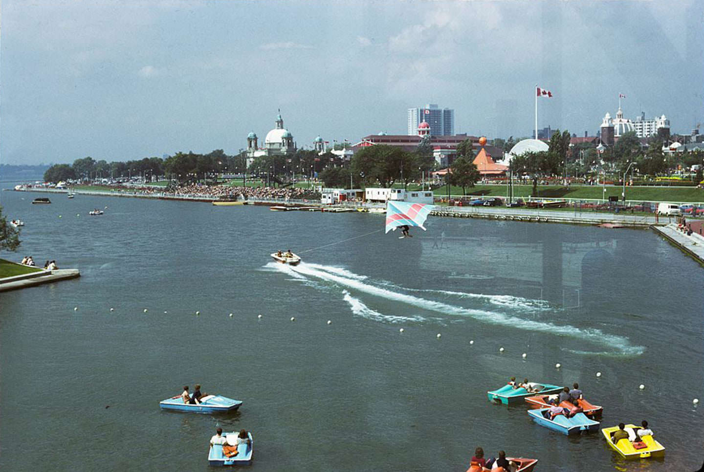 Exhibition Park, view looking west from Ontario Place, Aug. 1975.