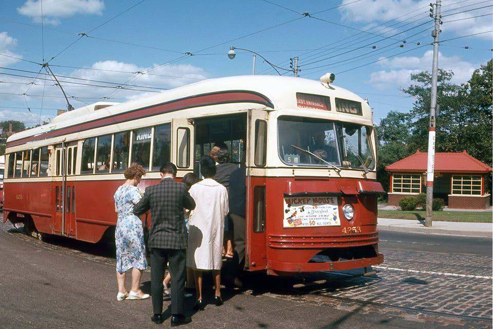 View looking north east from Parliament & Bloor Street intersection, 1965.