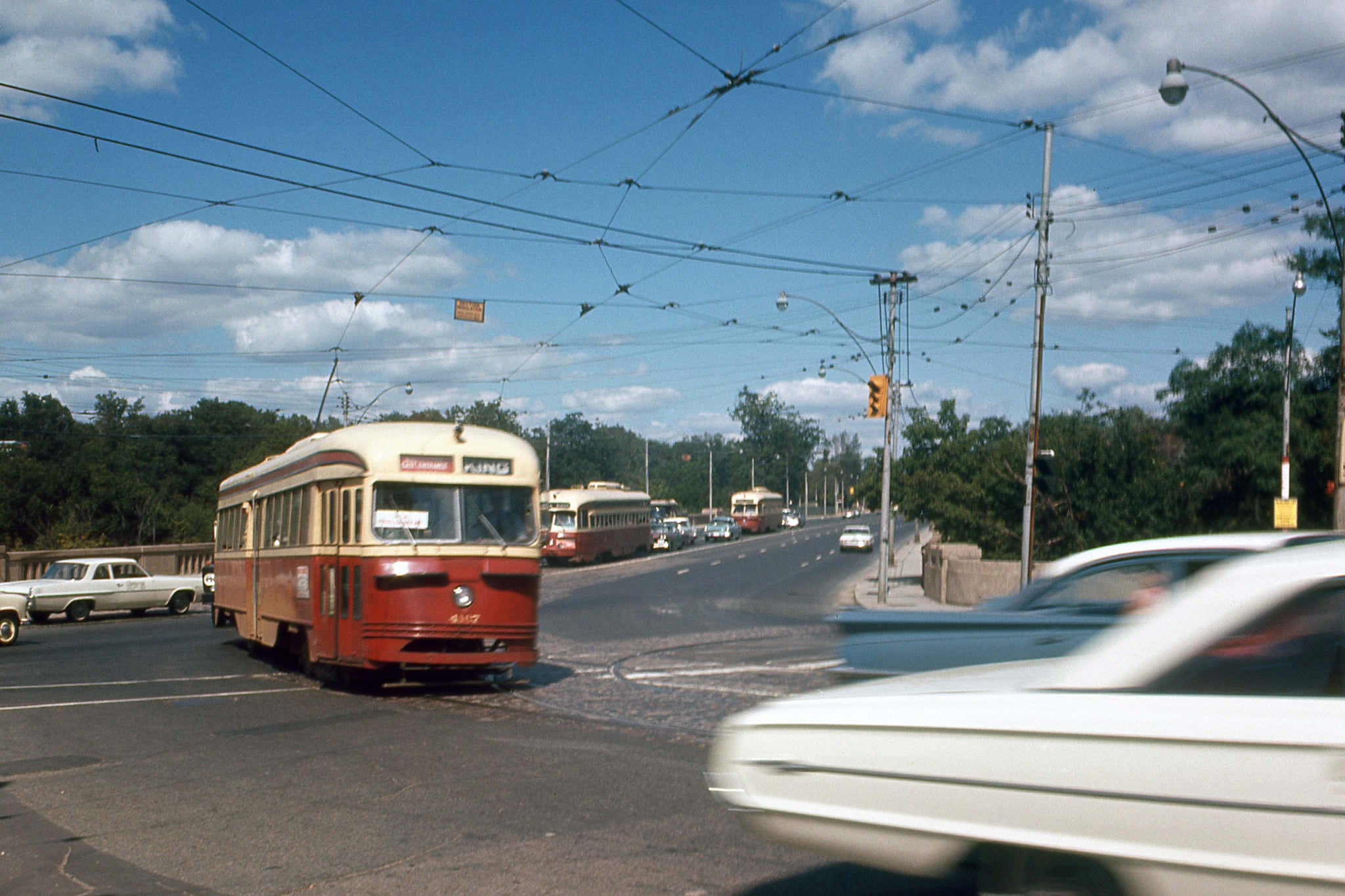 View looking north east from Parliament & Bloor Street intersection, 1965.