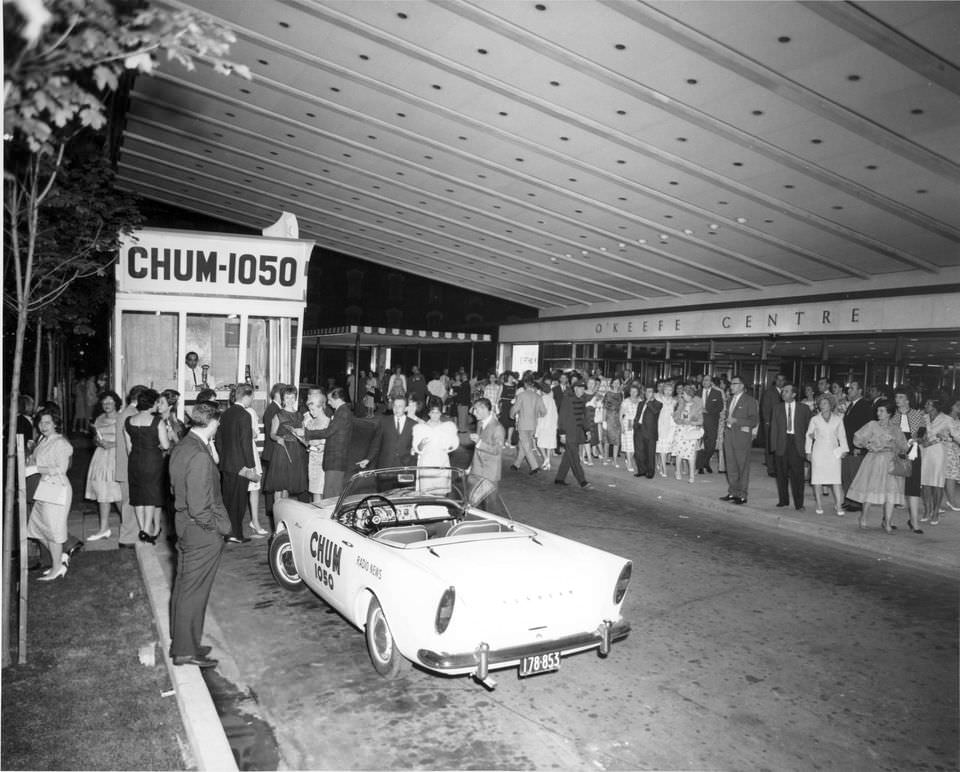 Here we have the CHUM Satellite Station set up in front of the O'Keefe Centre, 1970s