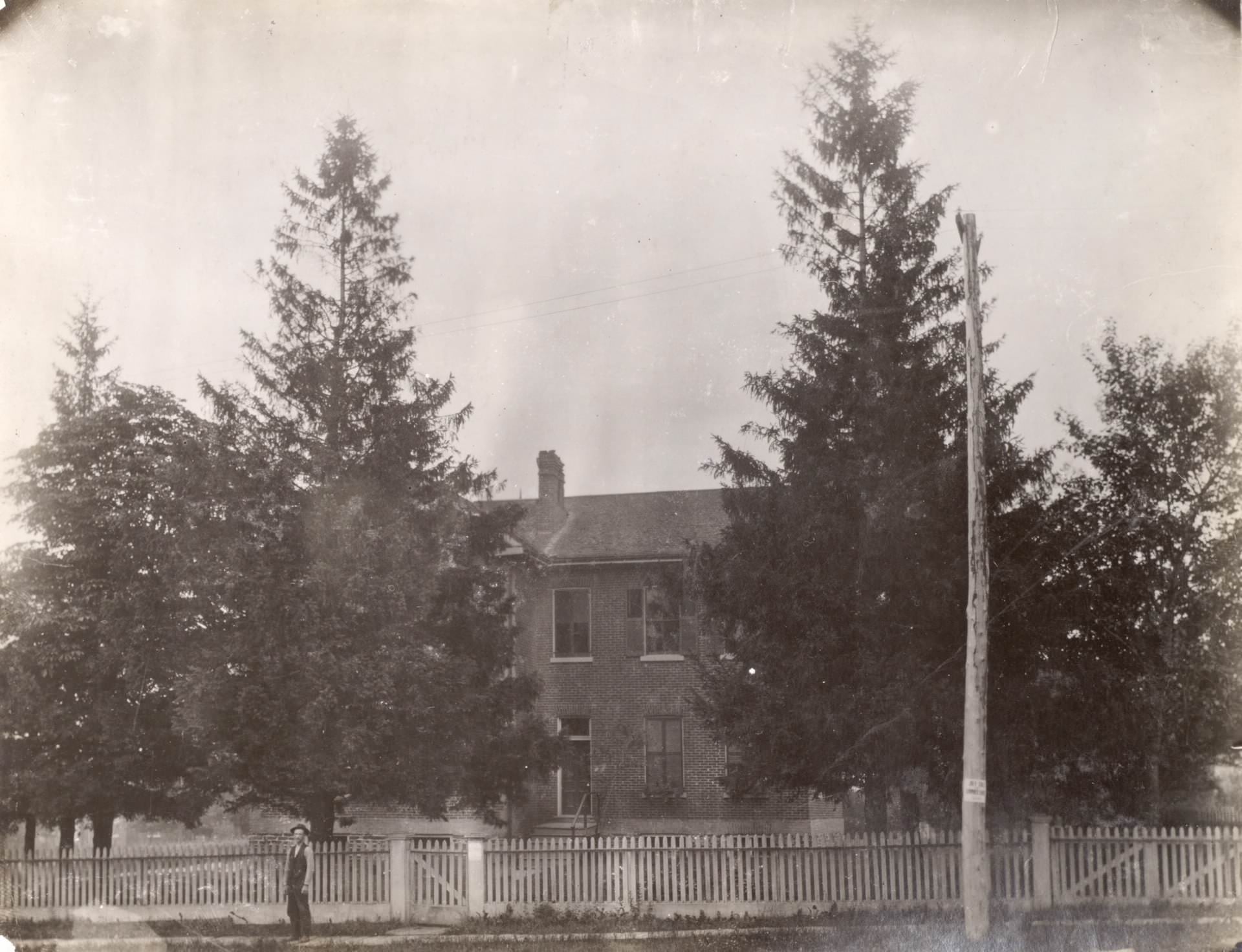 Weston High School, King St., south side, west of Elm St. Toronto, 1905.