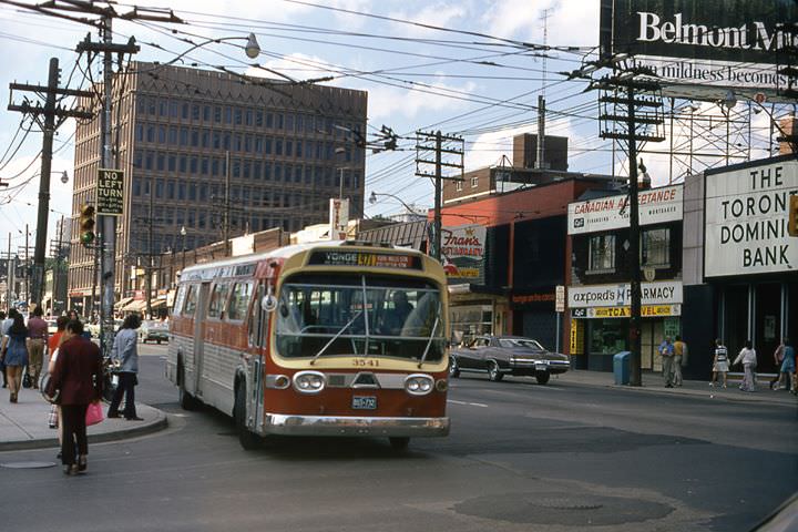 Yonge and eglinton looking north, 1973