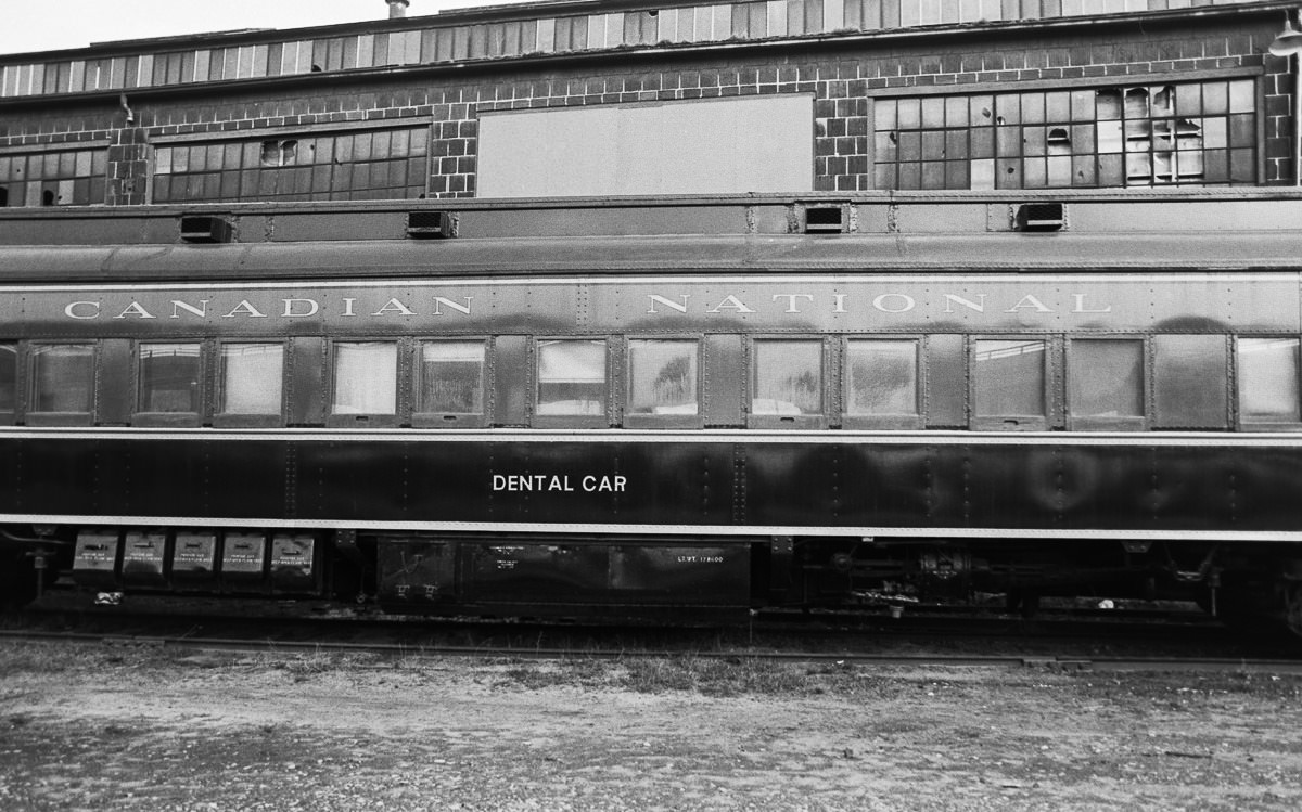 CNR Dental Car. From the railway museum at Harbourfront, 1980.