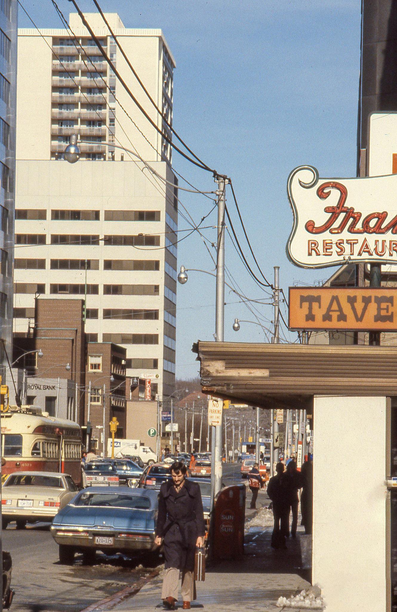 St. Clair West looking east towards Yonge Street, 1978.