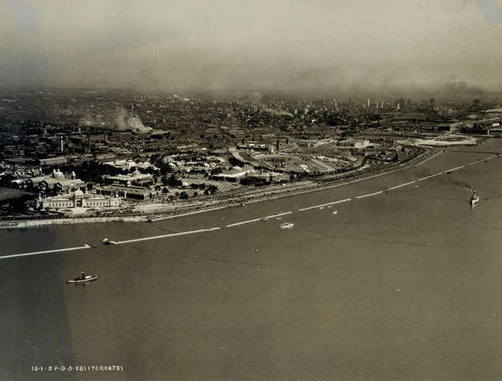 Aerial View of Toronto take during Industrial Exposition. 5 Sept, 1928