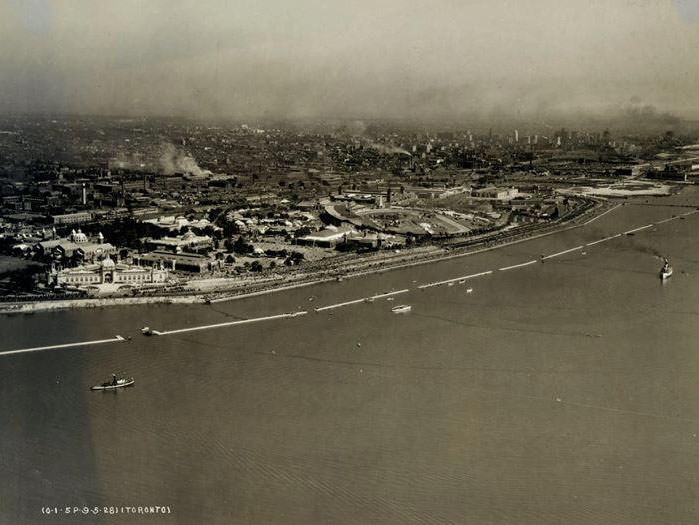Aerial View of Toronto take during Industrial Exposition. 5 Sept, 1928