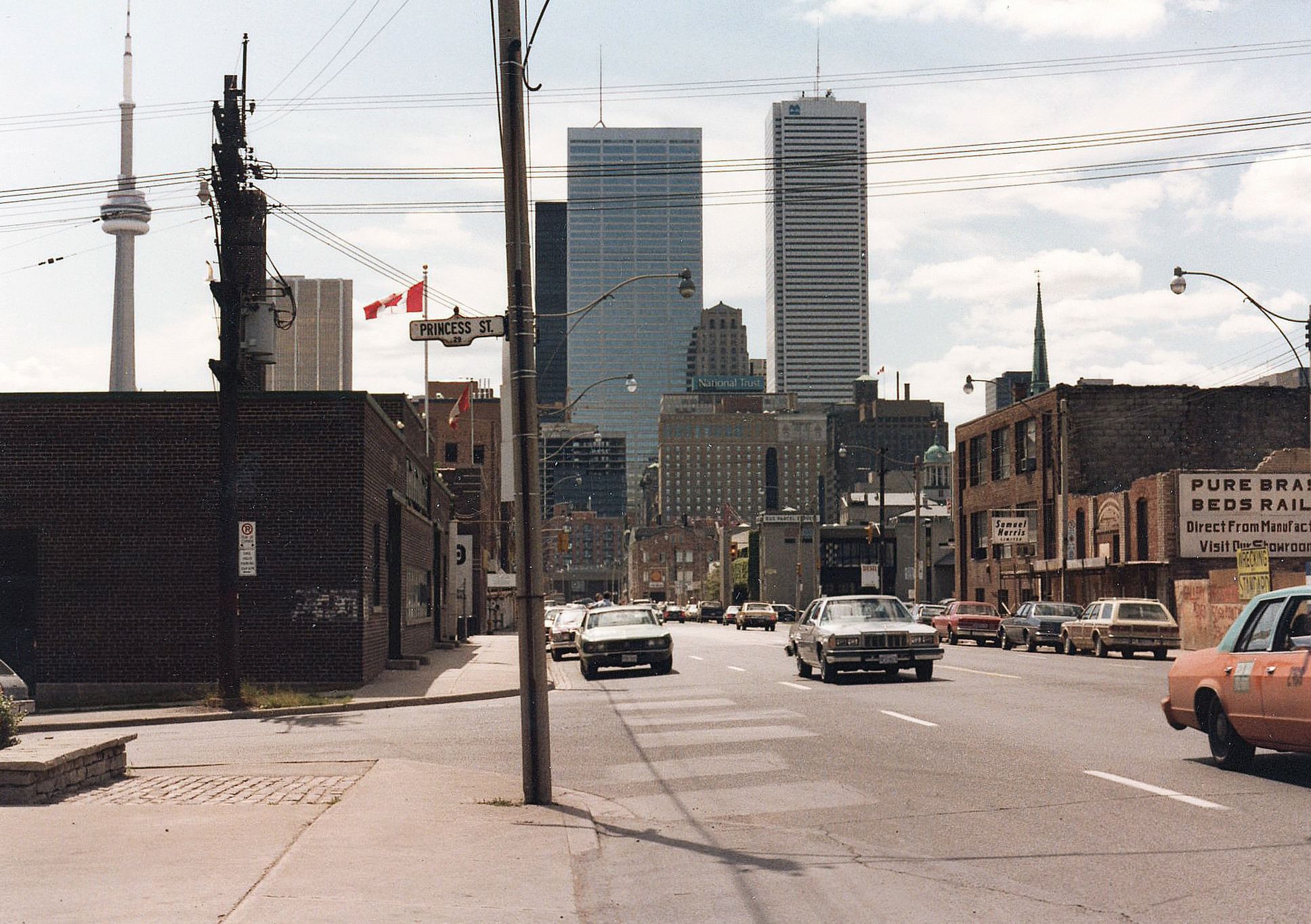 Looking west on Front Street from Princess Street, 1970s