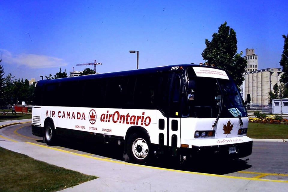 Pacific Western Transportation operated Airport runs in the mid 1990's by these ex-Pioneer Valley Transit Authority buses.