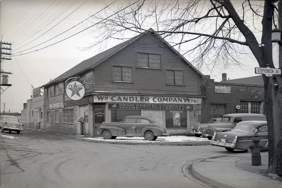 The southwest corner of Main Street at Stephenson Avenue in 1954