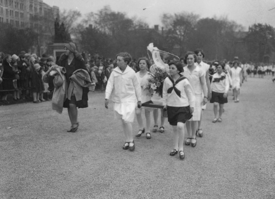 Empire Day parade, Morse Street School flower party - May 23, 1929