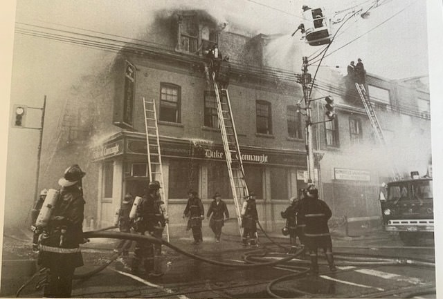 The Duke of Connaught on fire, 1979