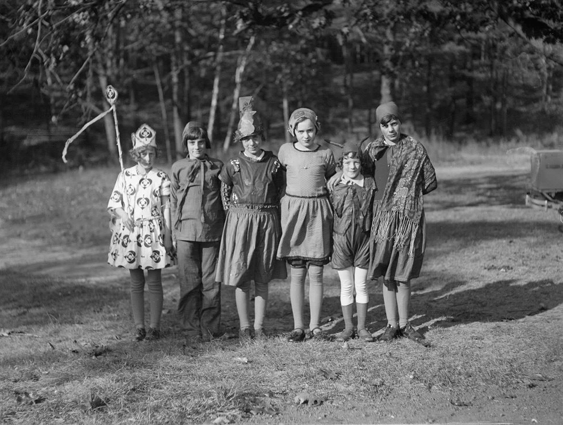 Victoria Park Forest School, Halloween party, group of six, October 28, 1929.