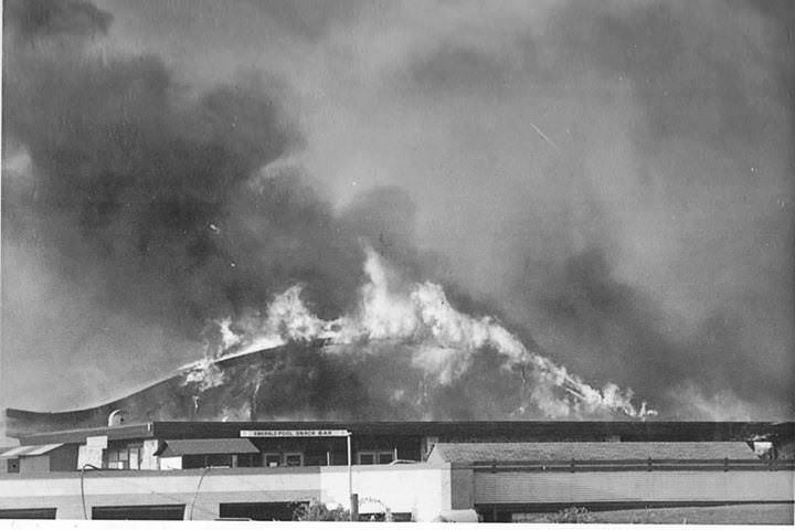 Fire at the Tam O'Shanter pool complex, 1971