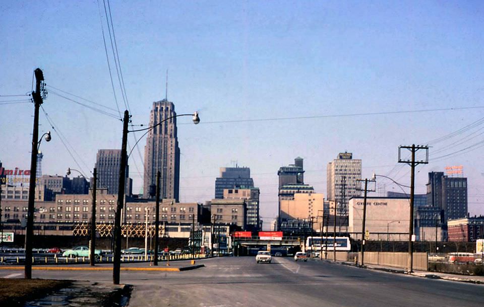 Yonge Street, looking north from Lakeshore Blvd, 1962