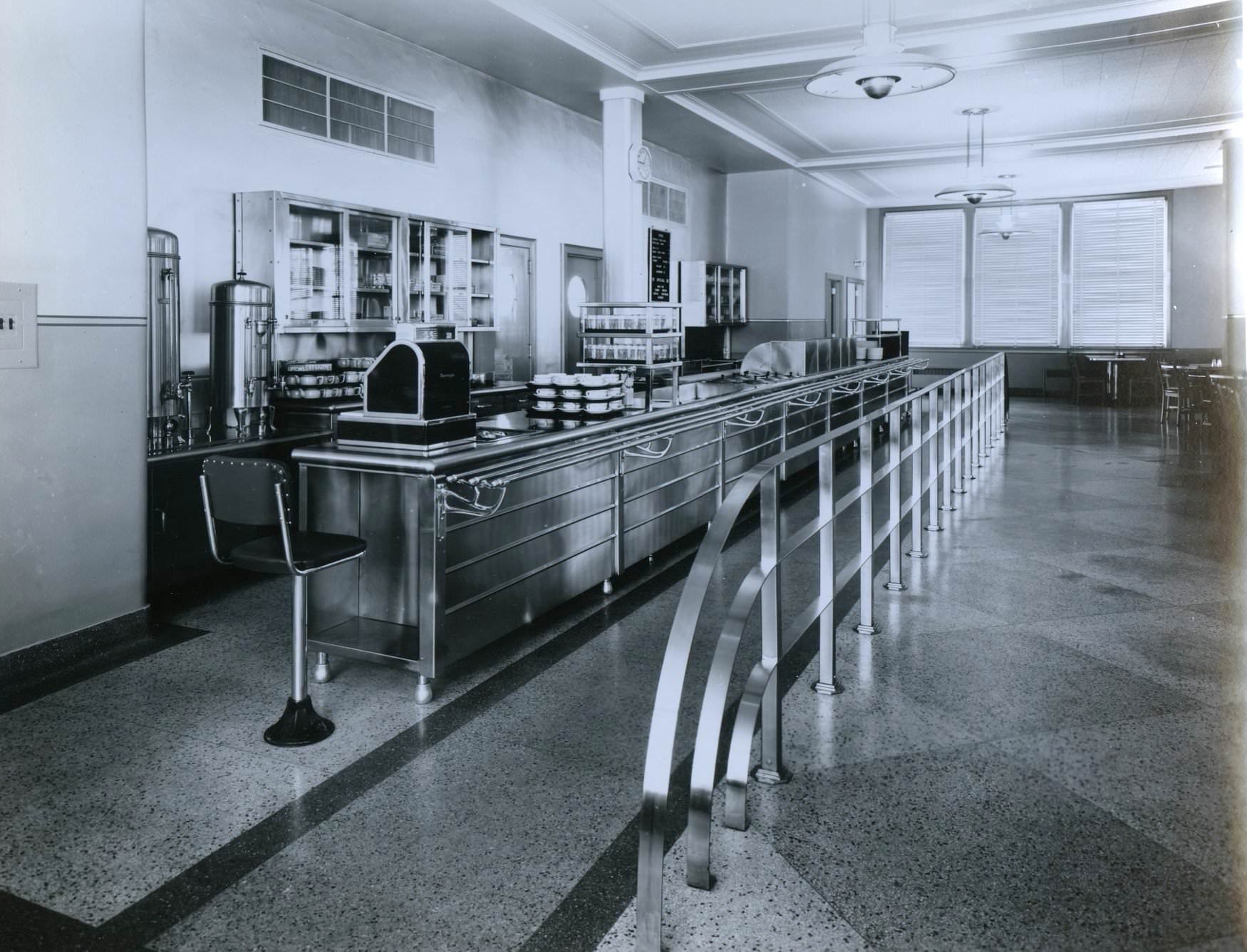 Cafeteria, Building 9, 'Kodak Heights' facility, 1948.