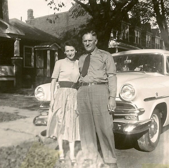 People outside their house on Balfour Avenue in East York, 1950s