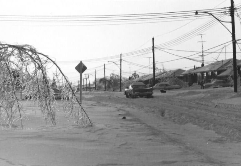 After a snowstorm, Elvaston Dr., 1960s