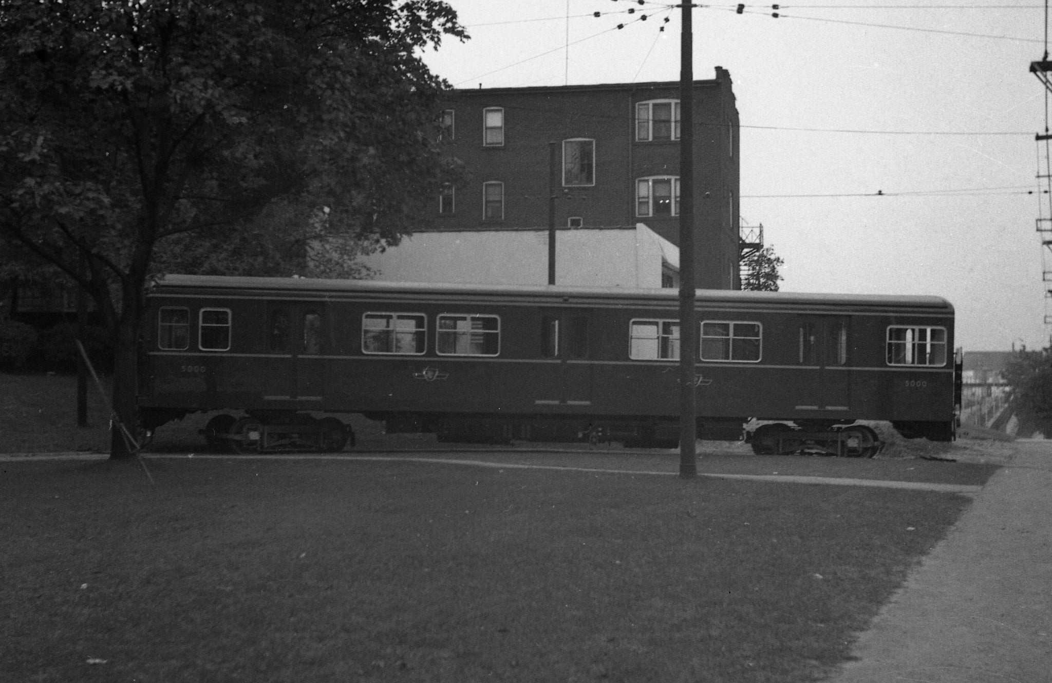 TTC Subway car in Lawton loop ,Yonge st above st clair, 1953