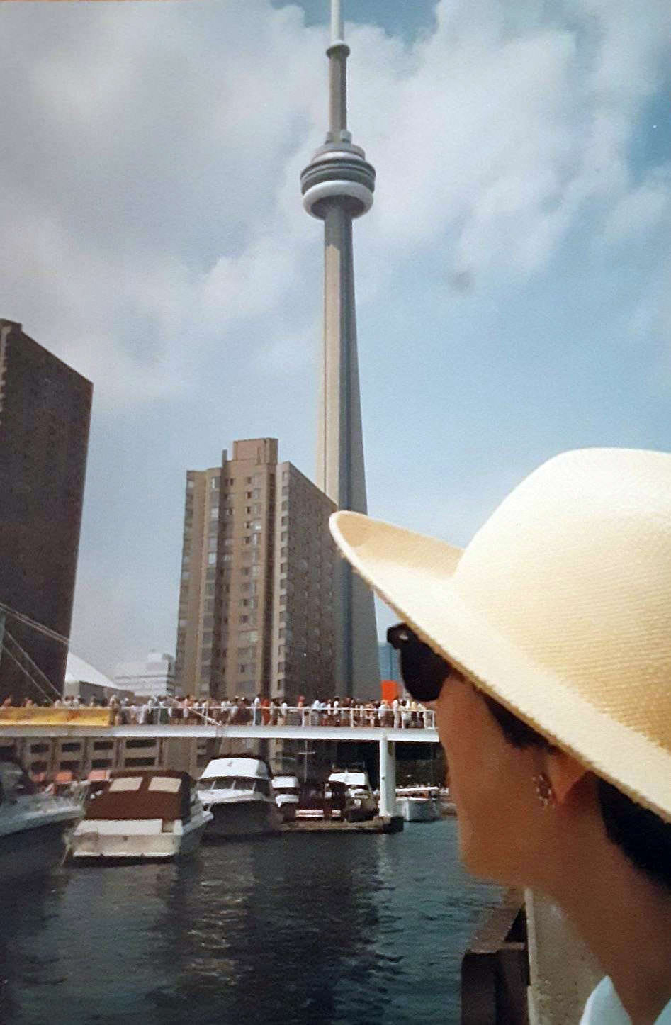 A view of the CN Tower, sometime in the 1980s.