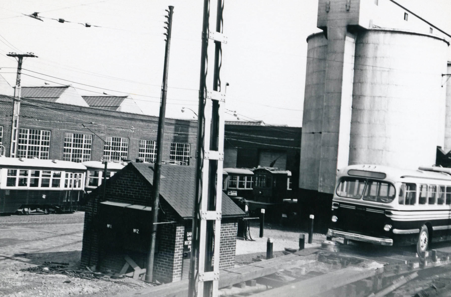 TTC Hillcrest yard , gets Delivery of New Trolley bus t48 Brill., 1953