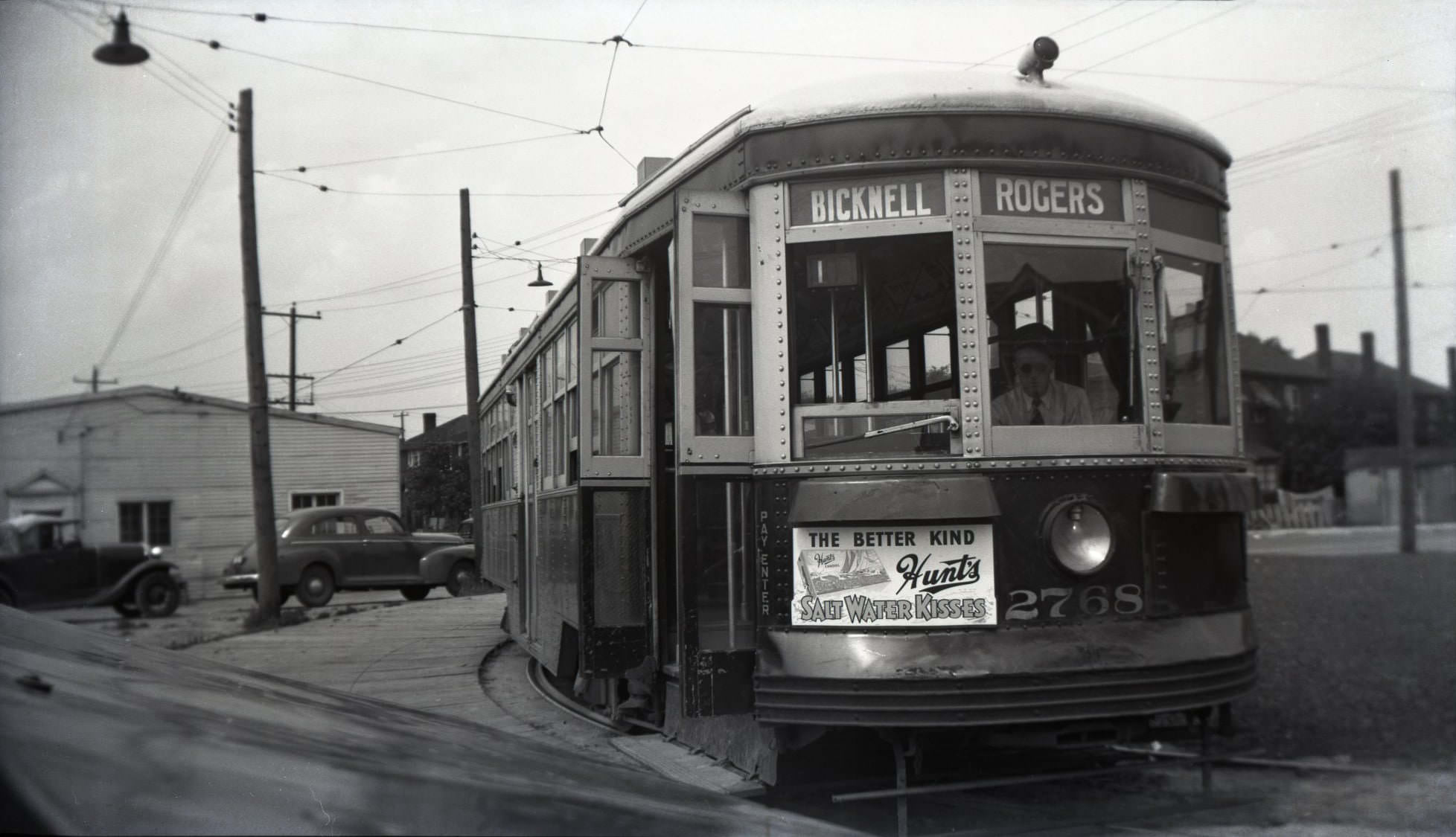 TTC Streetcar 2768 at the Bicknell Loop on the 2nd of July, 1948.