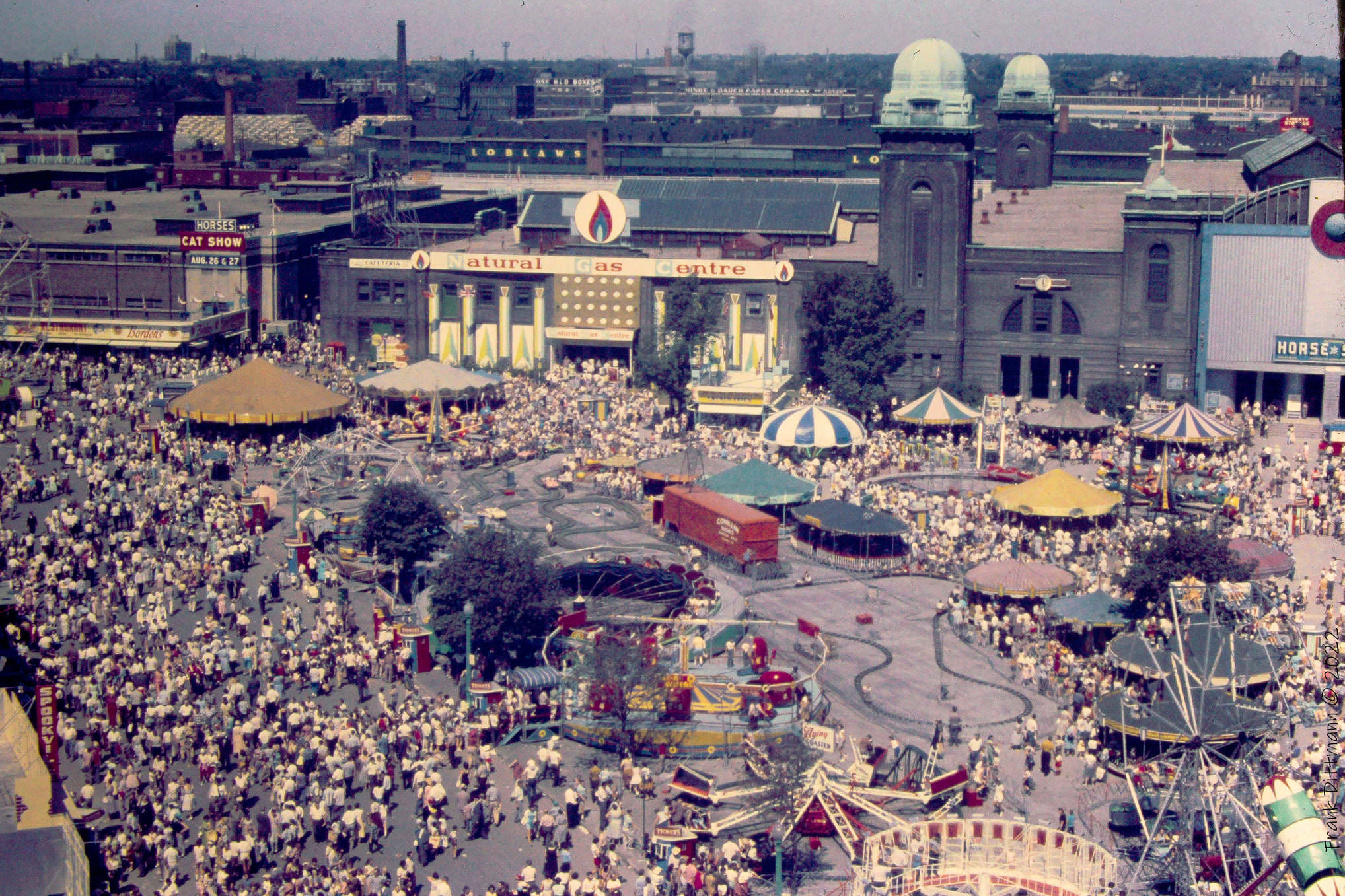 A different view from the CNE Shell Tower than I shared a year or so ago. This time, looking north. From a Kodachrome slide, shot by my father in the early 1960's