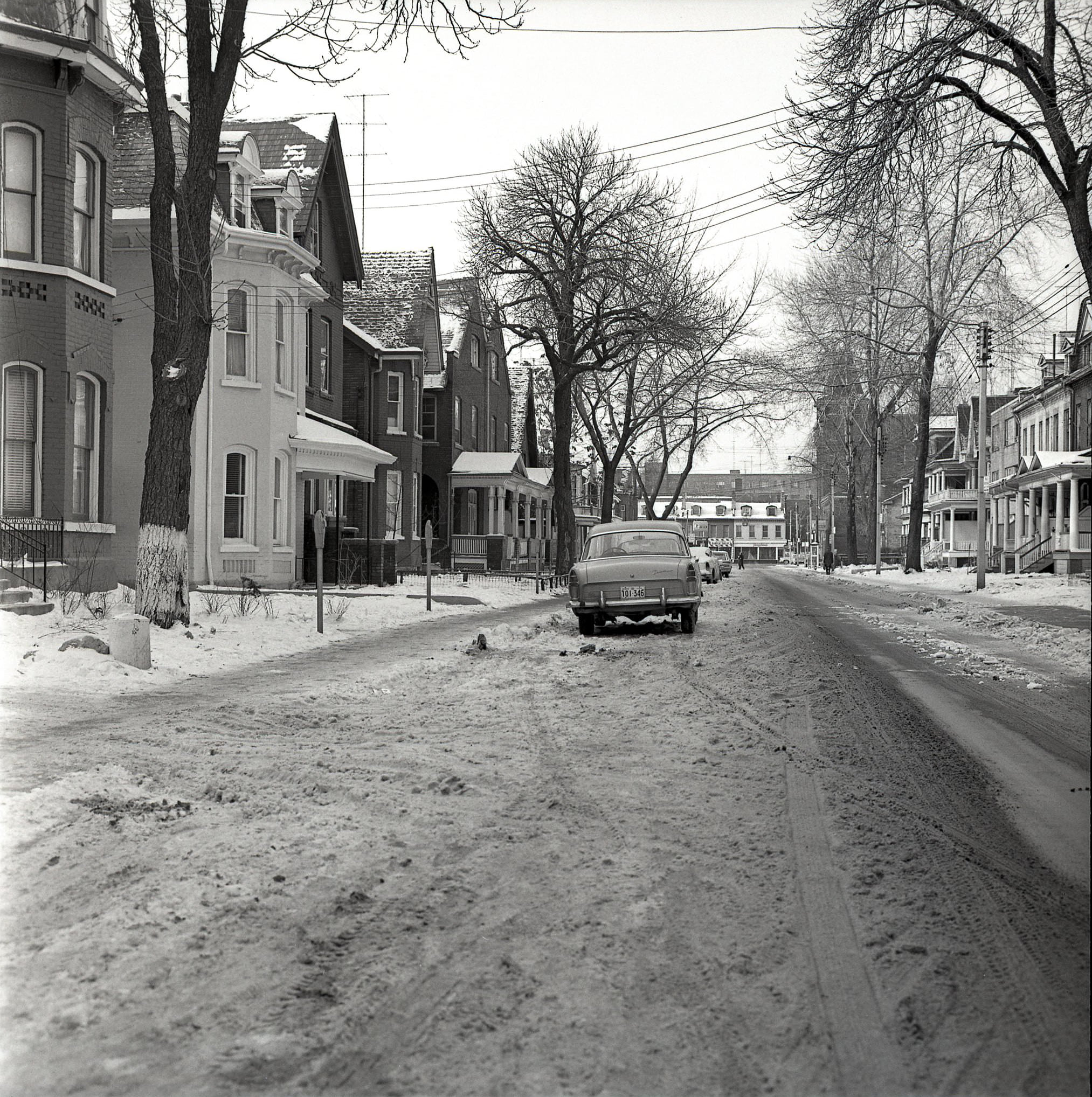 Looking straight down Gloucester Street, out to Yonge, 1964.