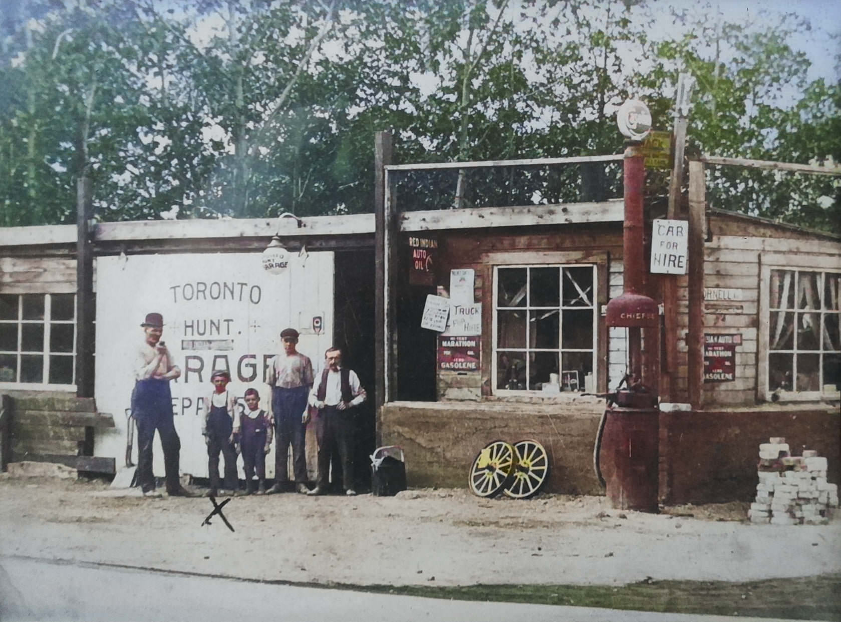 Garage at the corner of Kingston Rd & Cornell Ave., 1920