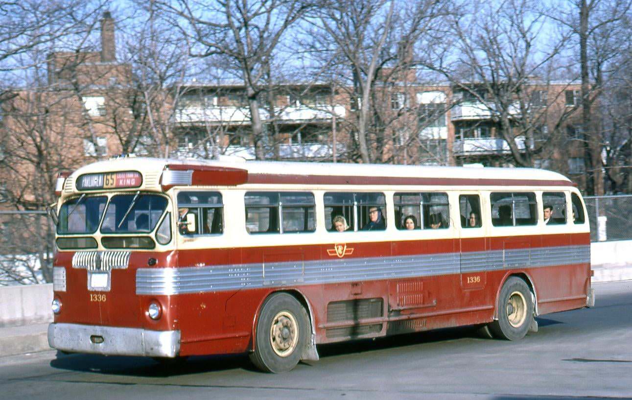Castlefrank ttc stn. Parliament bus, 1969