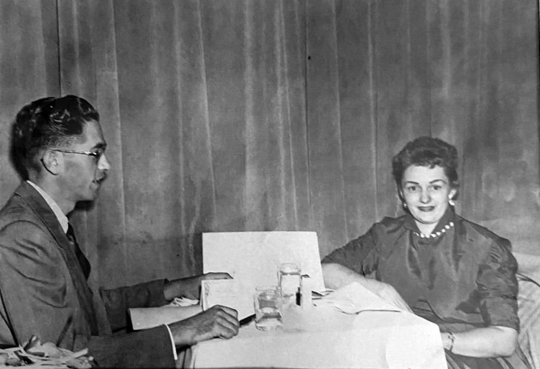 A couple in a restaurant in Toronto, 1940