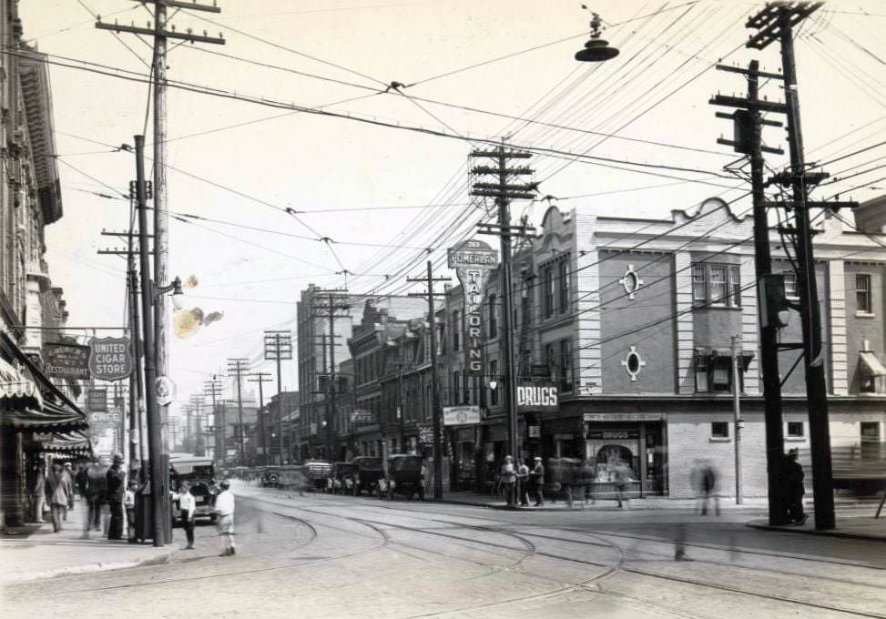 Queen & Duncan looking southeast, 1920s