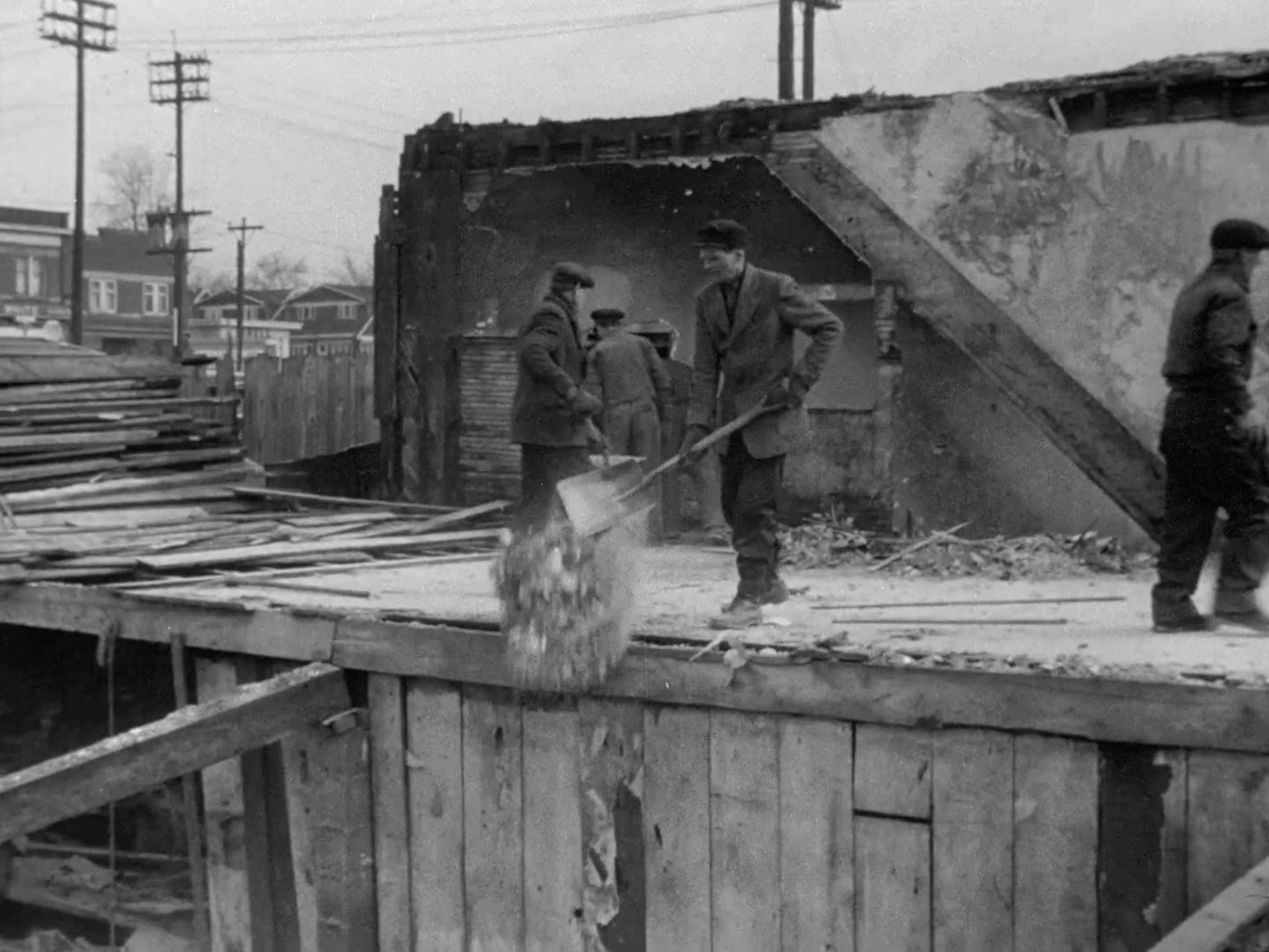 Demolition of a block of houses in what would become the Regent Park housing project, 1953