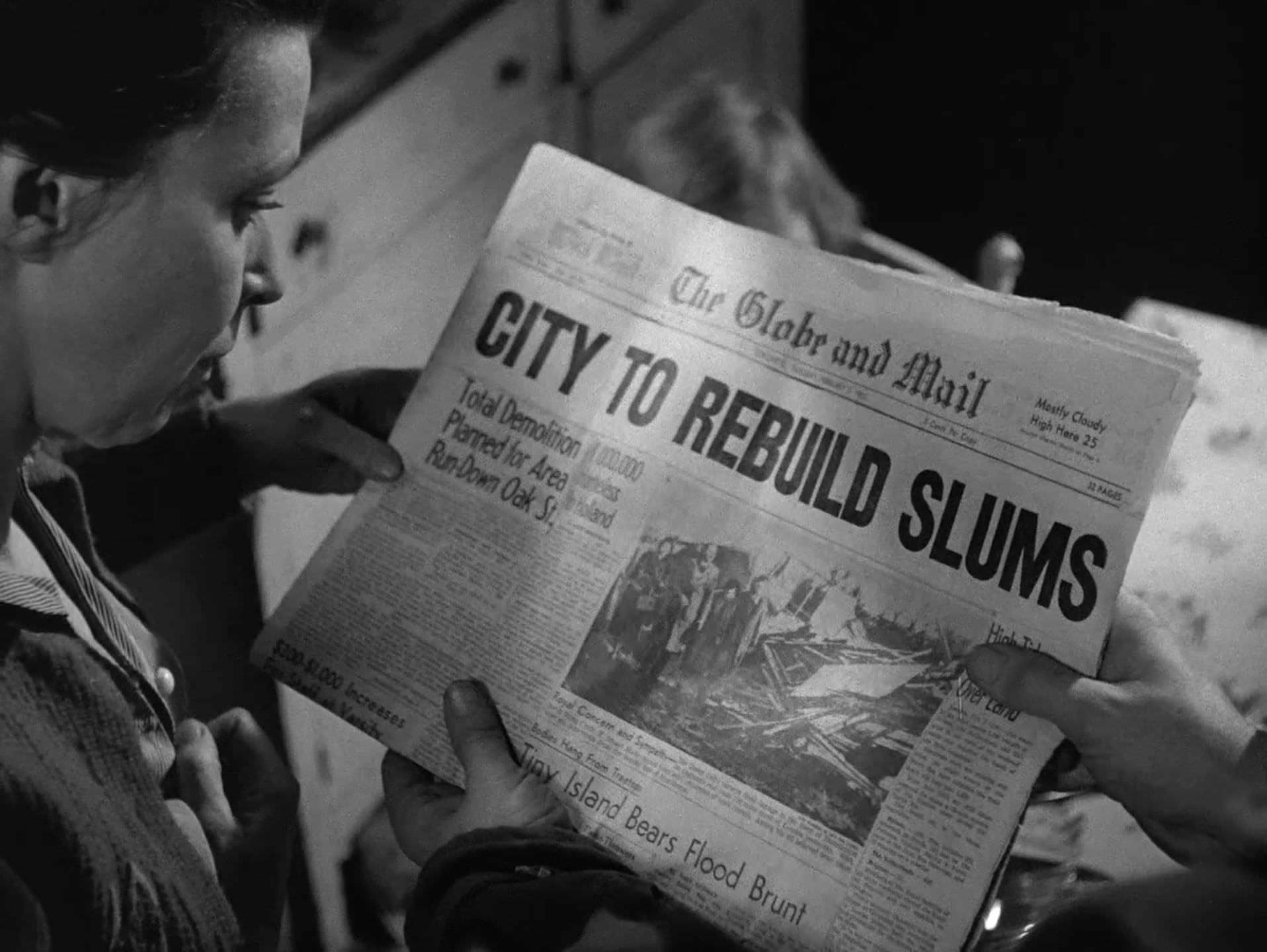 "City To Rebuild Slums" - A still from 'Farewell Oak Street', the 1953