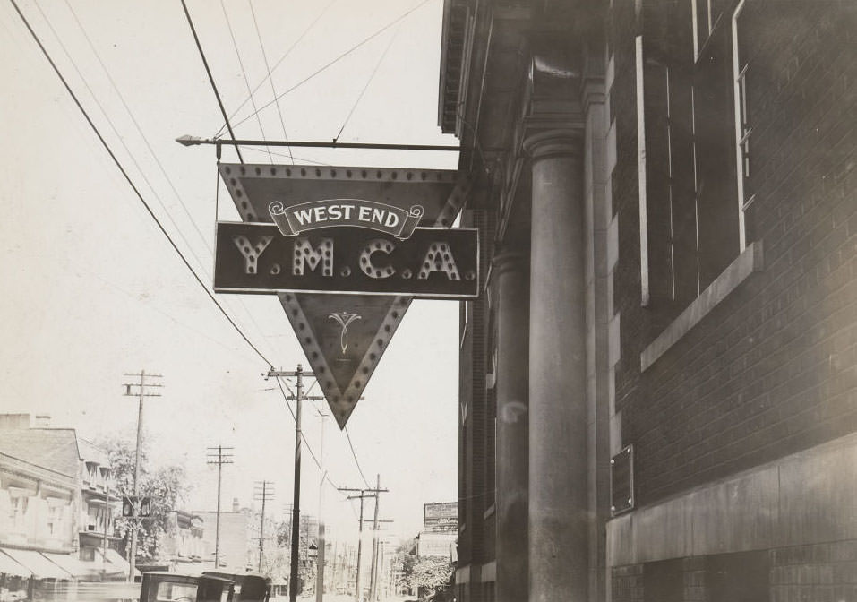 West End Y.M.C.A., College Street, at Dovercourt Road, south-east corner, 1920s