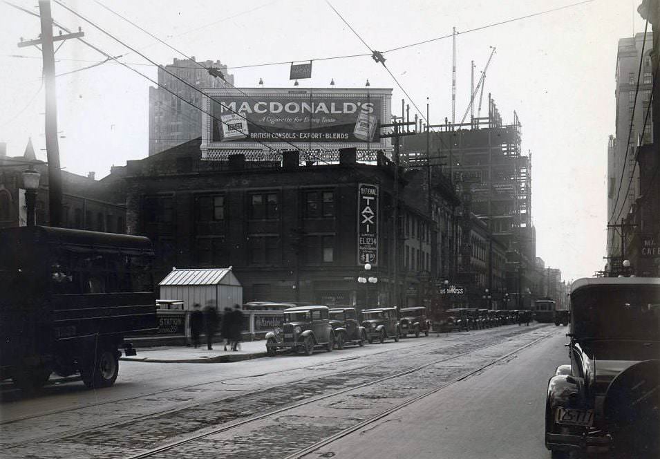 National Taxi Limited, 23 Adelaide Street West, at Johnson Street, 1929