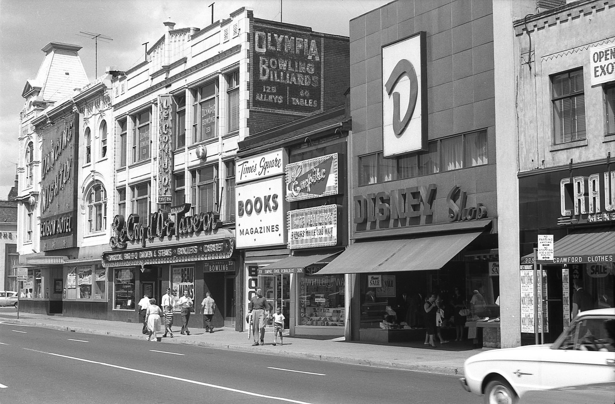 Looking north from 327 Yonge in 1962