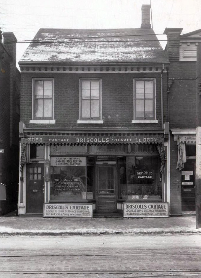 Driscoll's Cartage - 2068 Dundas Street West, 1929
