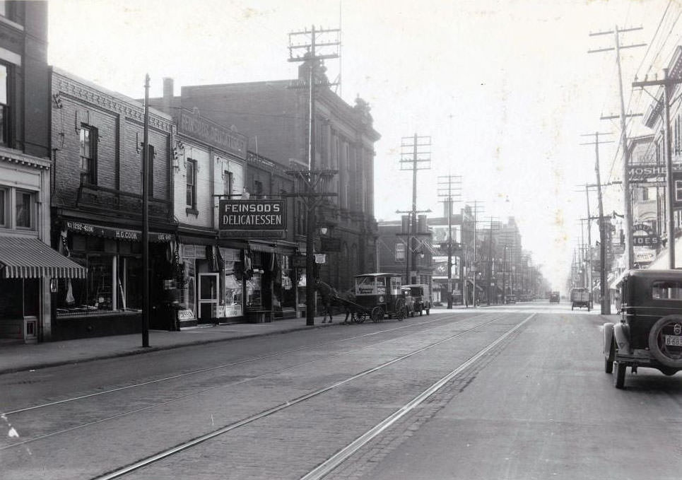 Feinsod's Delicatessen - 691 Yonge Street view is looking southeast, 1929