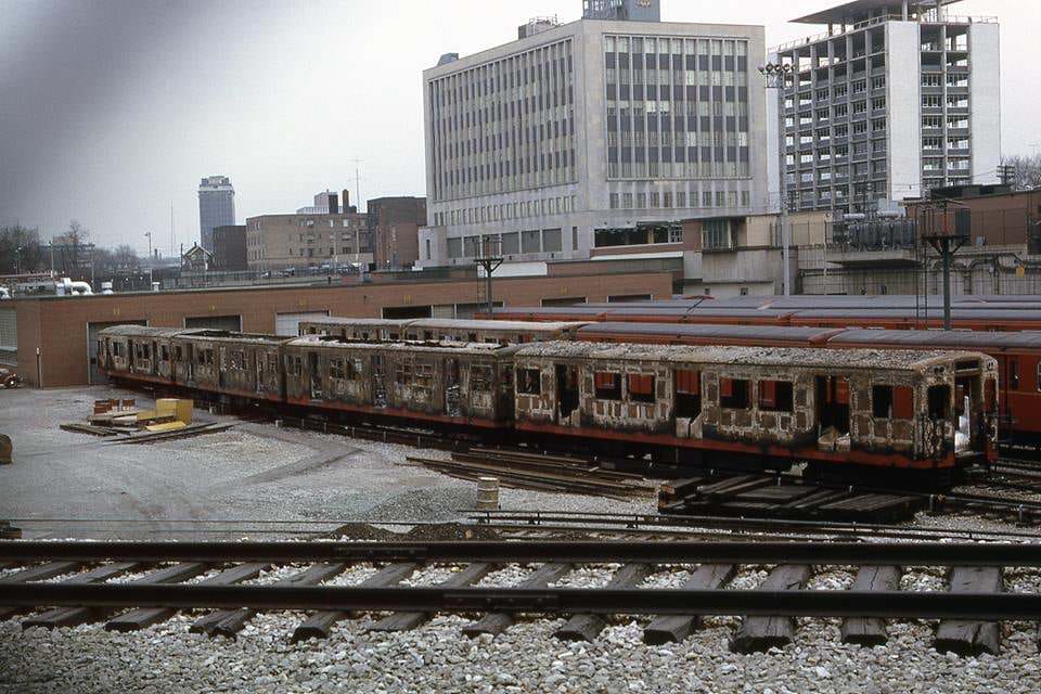 TTC Subway fire. Davisville yard, 1963