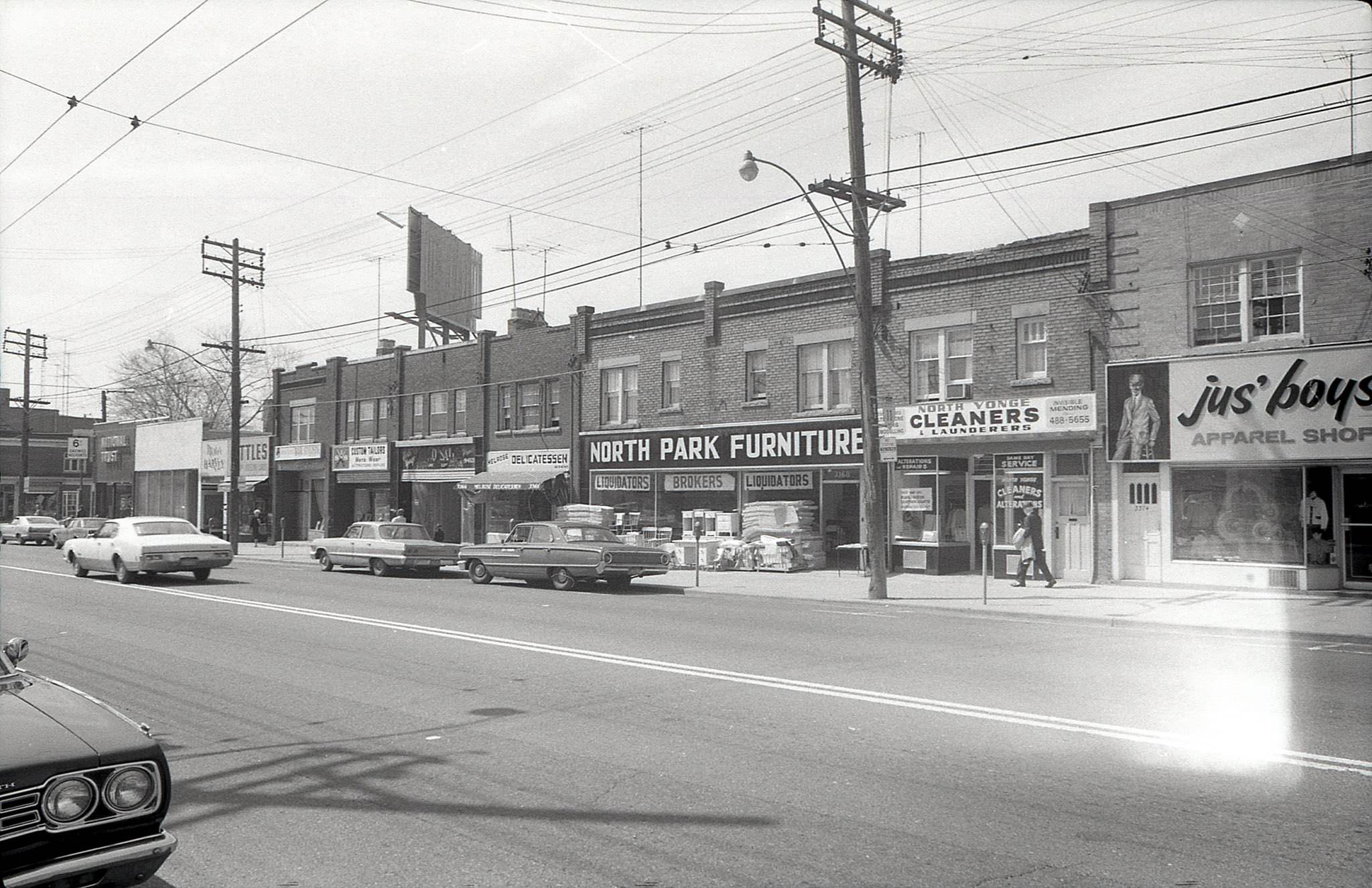 West side of Yonge, between St Germain Ave and Melrose Ave., 1960s.