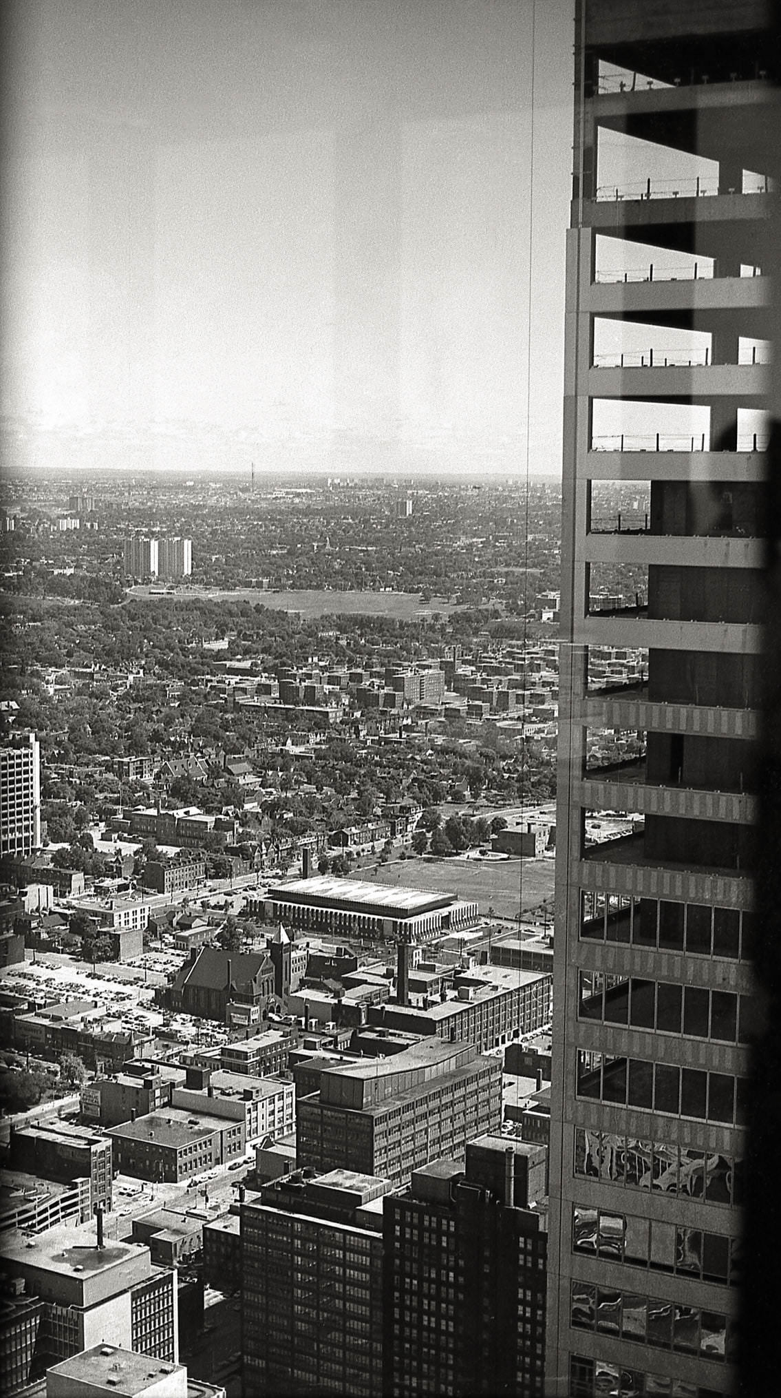 A view looking north east from the TD Centre, 1971.