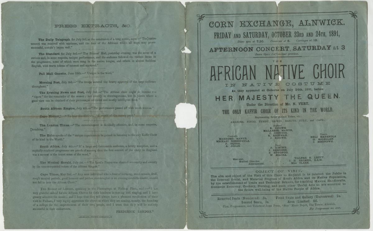 Singing for a Cause: The African Choir's Mission to Raise Awareness and Funds in 1891 Britain