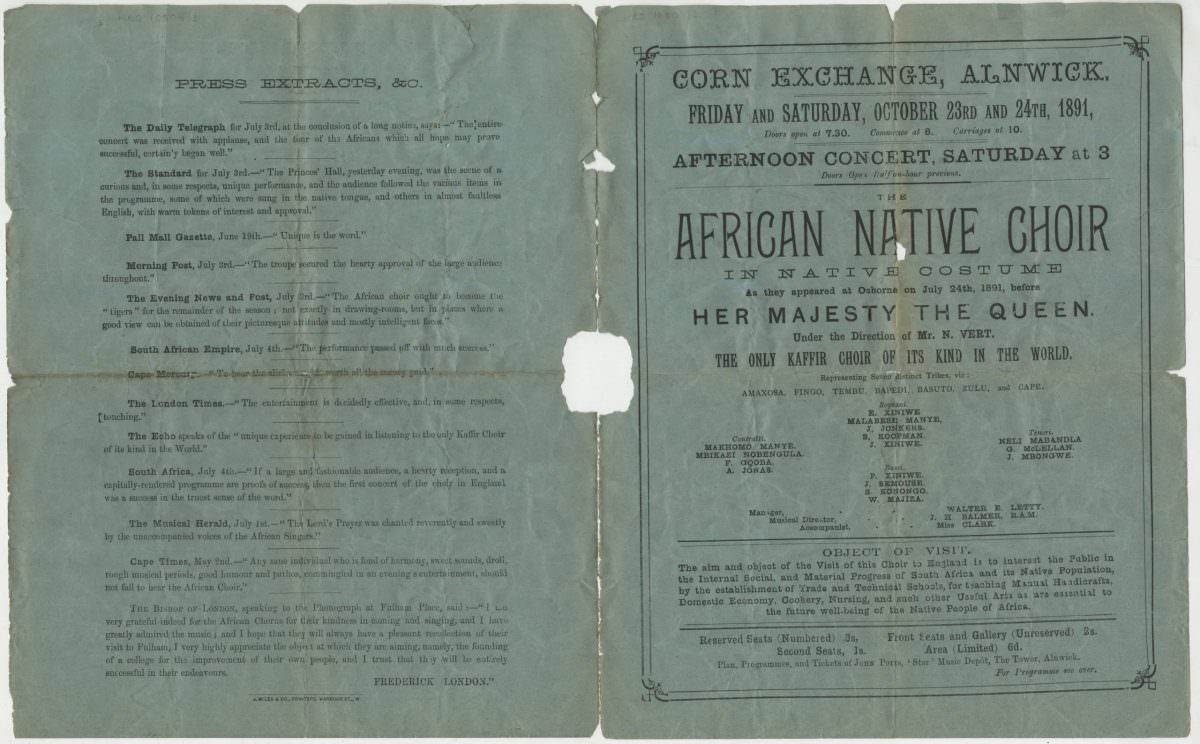 Singing for a Cause: The African Choir's Mission to Raise Awareness and Funds in 1891 Britain