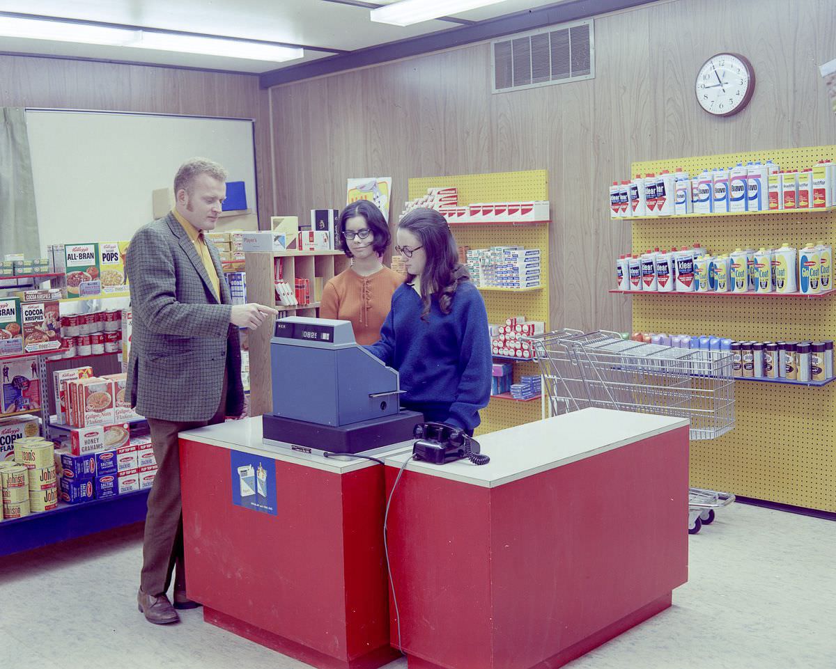 Retail clerk class, Fort McMurray Vocational School, Fort McMurray, Alberta.